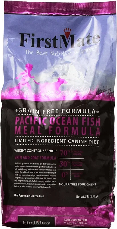 FirstMate Limited Ingredient Diet Grain-Free Weight Control OceanFish Dry Dog Food – 5 Lbs