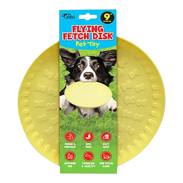 Flying Fetch Disk Pet Toy, 9″D