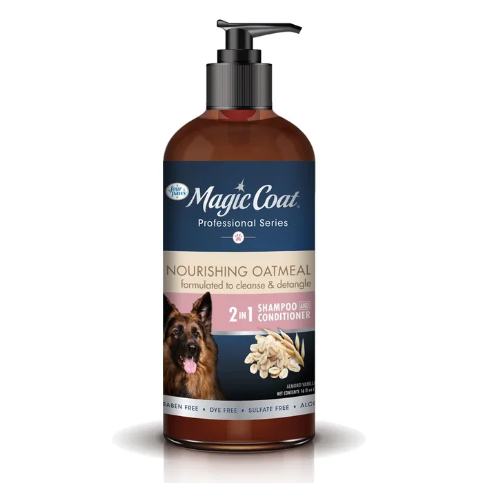 Four Paws Magic Coat Professional Series Nourishing Oatmeal 2 in 1 Dog Shampoo and Conditioner Two in One – 16 Fl. Oz