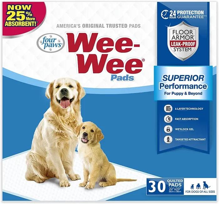 Four Paws Wee-Wee Pads Dog Training Pads – 22 X 23 In – 30 Pack