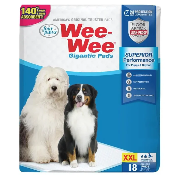 Four Paws Wee-Wee 卓越性能巨型护垫 27.5 英寸 x 44 英寸（超大尺寸）