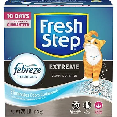 Fresh Step Extreme Scented Clumping Cat Litter – Mountain Spring – 25 Lbs