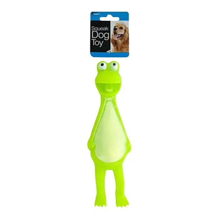 Frog Squeaky Dog Toy, Assorted, 9″L