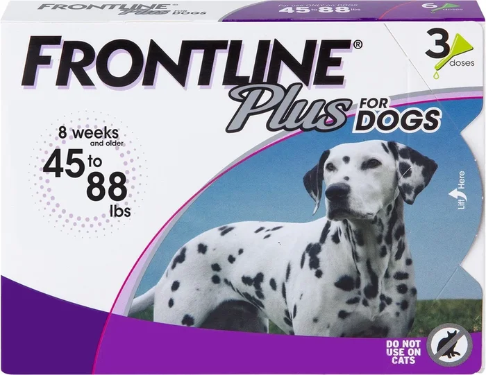 Frontline Plus Flea and Tick for Dogs – 45 – 88 Lbs – 3 Pack