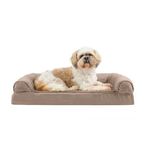 Fur Haven Pet Products, Fur Haven Pet Products Plush & Suede Sofa Orthopedic Pet Bed, Almondine, Medium