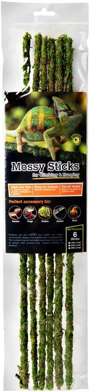 Galapagos Mossy Sticks Terrarium Ornament – Fresh Green – 18 in – 6 Count
