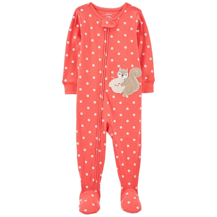 Girls’ 1-Piece Squirrel Footie Pajamas 1P858710