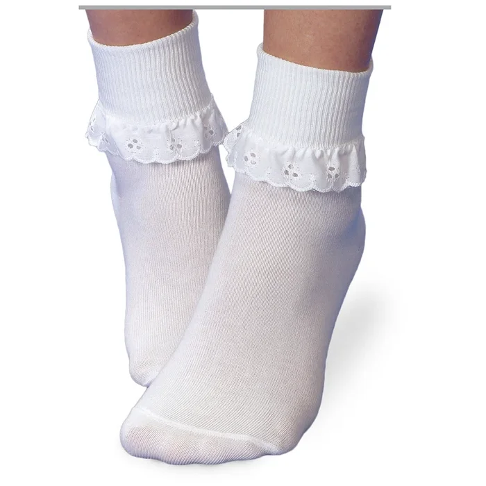 Girls and Baby Girl Eyelet Lace White Dress Socks 2154
