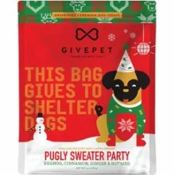 GivePet Dog Treats Holiday Grain-Free Pugly Sweater – 6 Oz