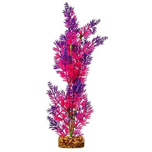 Glofish Multi-Color Plastic Aquarium Plant – Purple and Pink – Large
