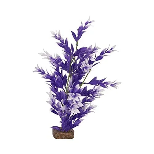 Glofish Multi-Color Plastic Aquarium Plant – Purple and White – Medium