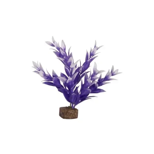 Glofish Multi-Color Plastic Aquarium Plant – Purple and White – Small