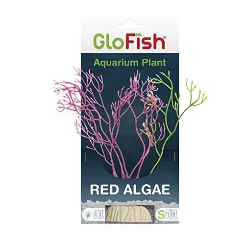 Glofish Plastic Aquarium Plant – Red Algae – Small
