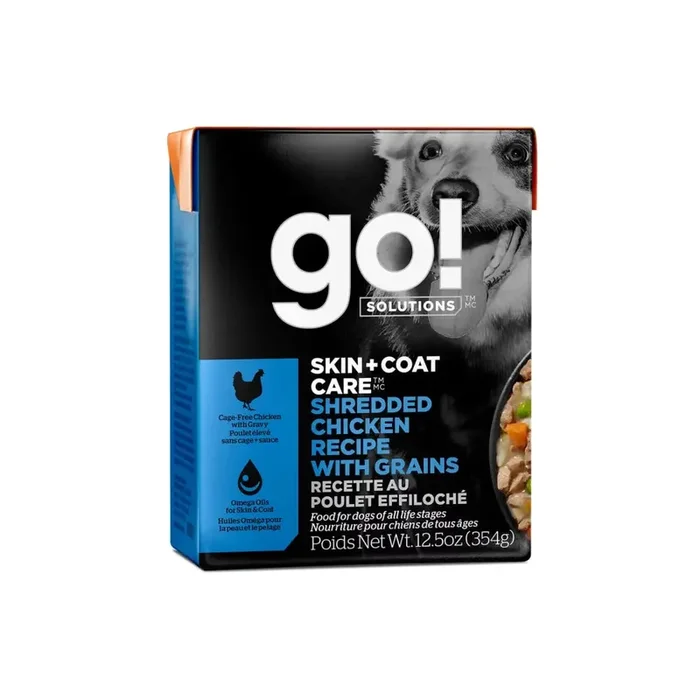 Go! Solutions Skin + Coat Care Shredded Chicken Dog Food 12ea/12.5 oz