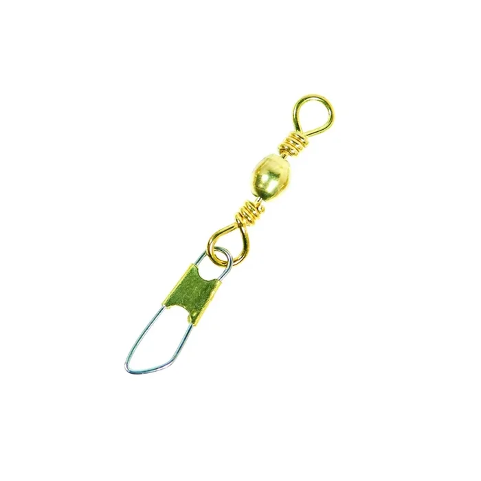 Gold Barrel Swivel with Safety Snap 01041