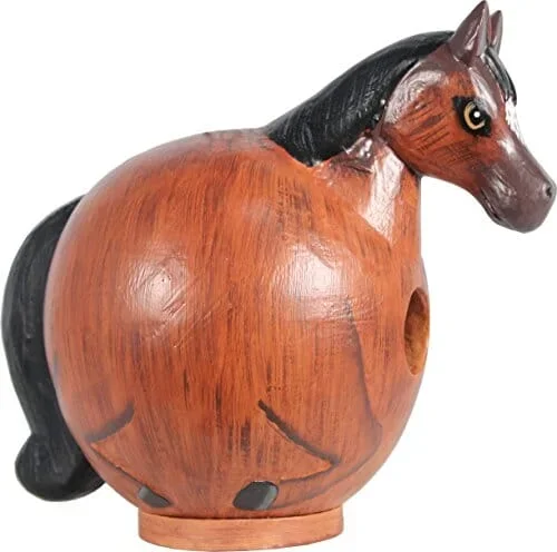 Gord-O Horse Bird House – Brown – 7.5 X 4.7 X 12.6 In