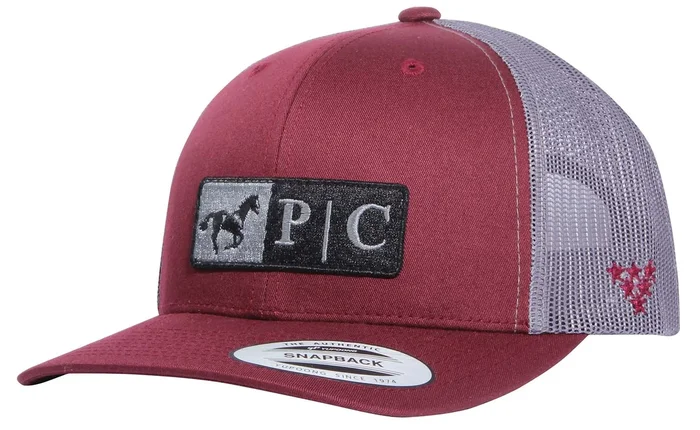 Gorra de camionero de dos tonos Professional’s Choice, burdeos/gris
