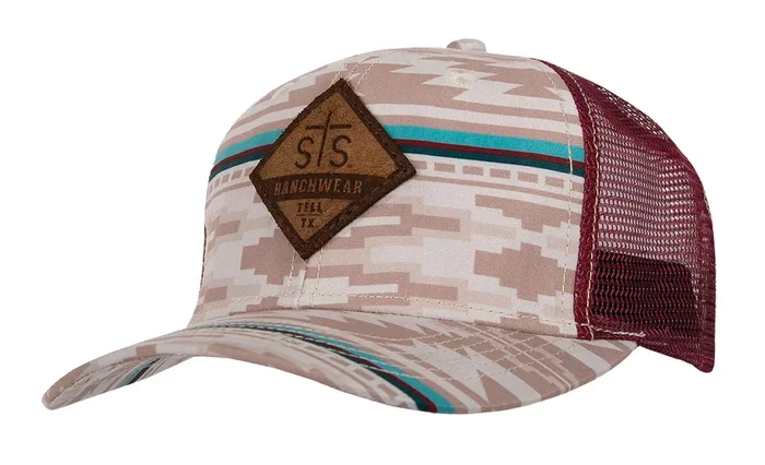 Gorra de camionero estilo western con parche de diamante de STS