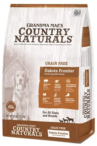 Grandma Mae’s Country Naturals Dog Limited Ingredient Diet Grain-Free Buffalo – 25 lbs
