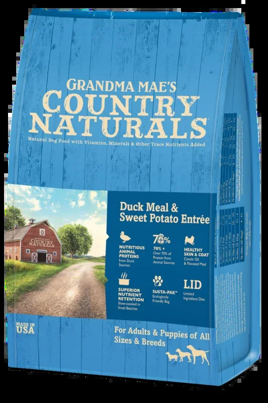 Grandma Mae’s Country Naturals Duck Meal & Sweet Potato Entrée A Limited Ingredient Diet with Meat & Brown Rice Dry Dog Food