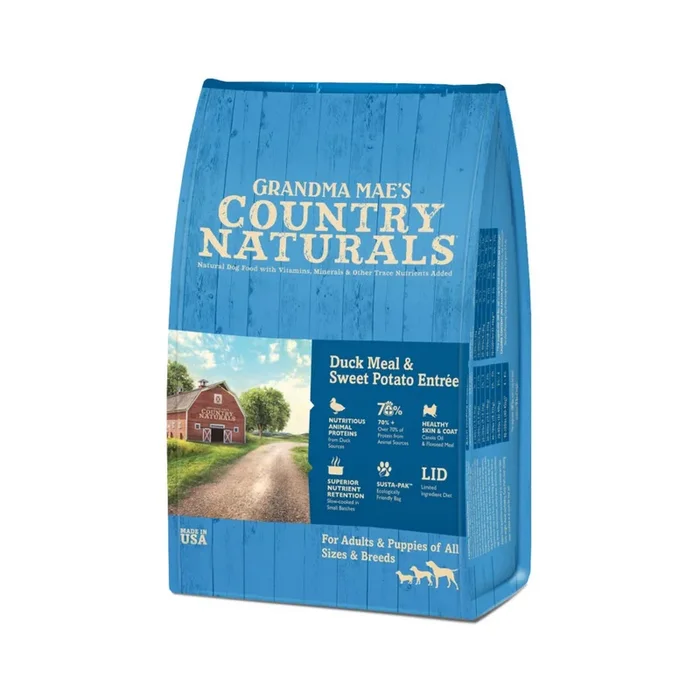 Grandma Mae’s Country Naturals, Grandma Mae’s Country Naturals Dry Dog Food, Duck Meal & Sweet Potato, 4 Lbs