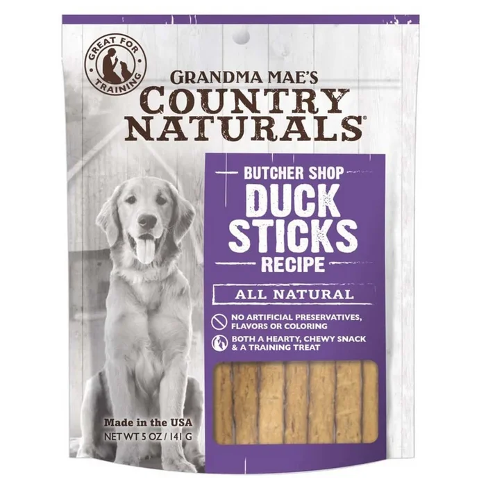 Grandma Mae’s Country Naturals, Grandma Mae’s Country Naturals Grain Free Duck Sticks Dog Treats, 5 Oz