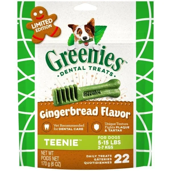 Greenies Gingerbread Soft and Chewy Dog Treats – Teenie – 6 Oz