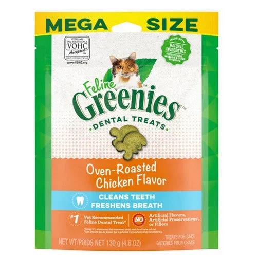 Greenies, Greenies Feline Natural Dental Treats Oven Roasted Chicken Flavor, 4.6 oz