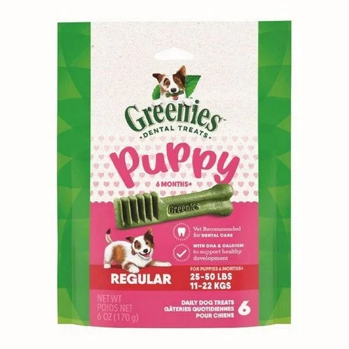 Greenies, Greenies Puppy 6+ Months Dog Dental Treats, Regular, 6 Ounces