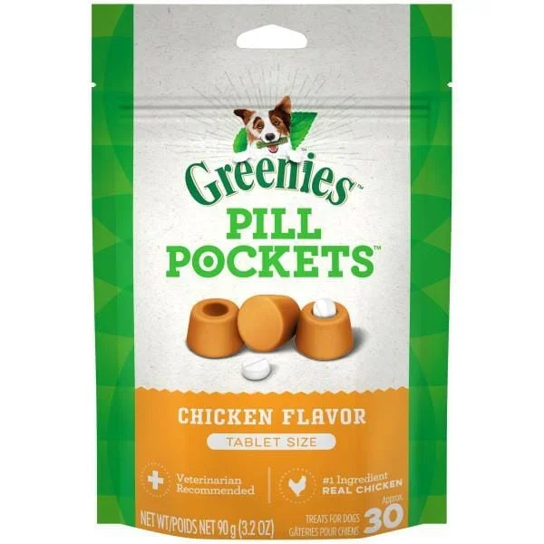 Greenies Pill Pockets for Dogs Chicken Tablet – 3.2 oz – 30 Count