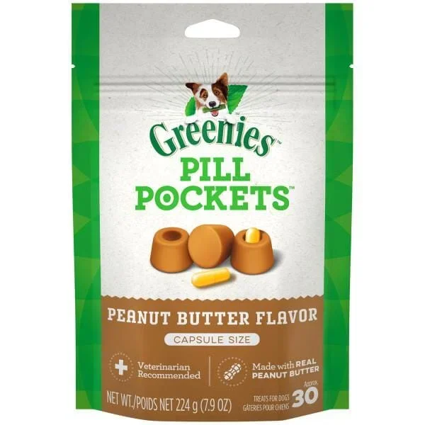 Greenies Pill Pockets for Dogs Peanut Butter Capsule – 7.9 oz – 30 Count