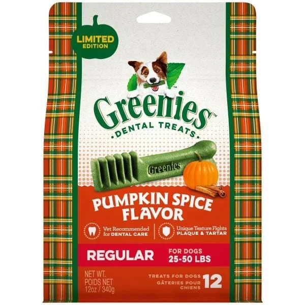Greenies Pumpkin Spice Dental Dog Chews – Teenie – 3 Oz