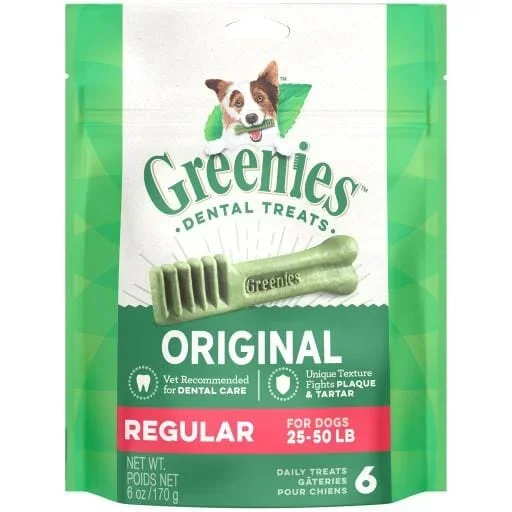 Greenies Regular Mini Treat Pack Dental Dog Treats – 6 oz – 6 Count