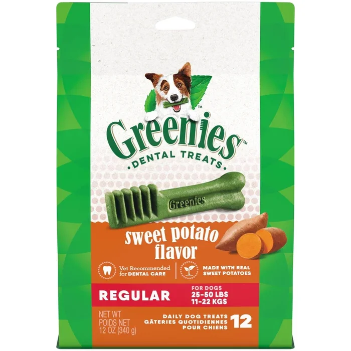 Greenies Sweet Potato Dental Bone Dog Treats – Regular – 12 Oz