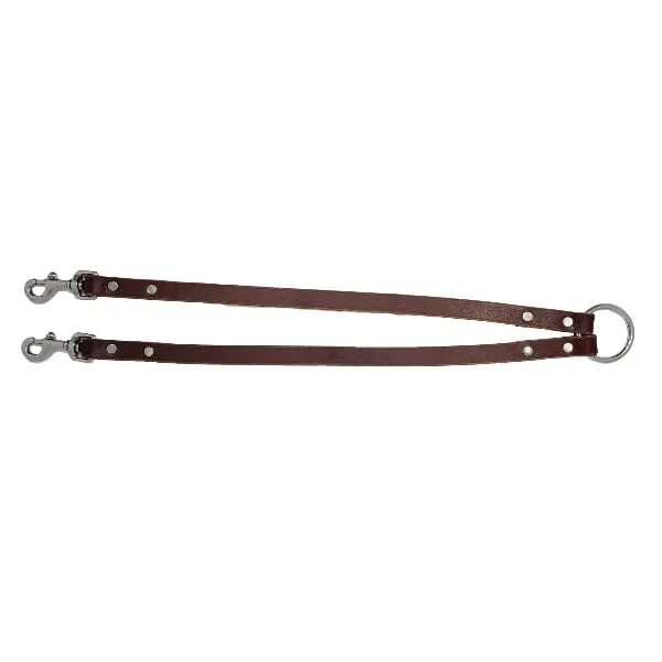 GSS – Heavy Duty Leather Double Coupler Lead with Stainless-Steel Clasp