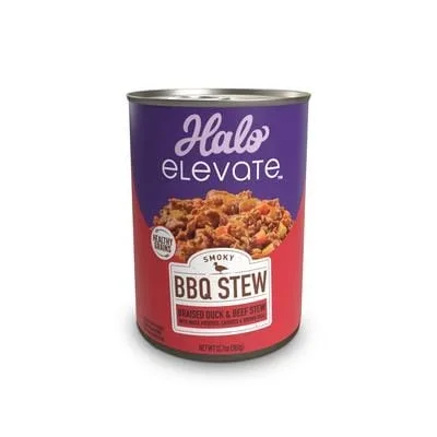 Halo Pets Elevate BBQ Duck and Beef Stew Canned Dog Food – 12.7 Oz – Case of 6