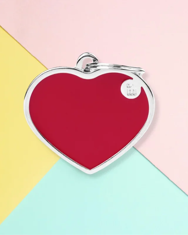 Handmade Heart Tag in Really Red Custom Pet ID Tag