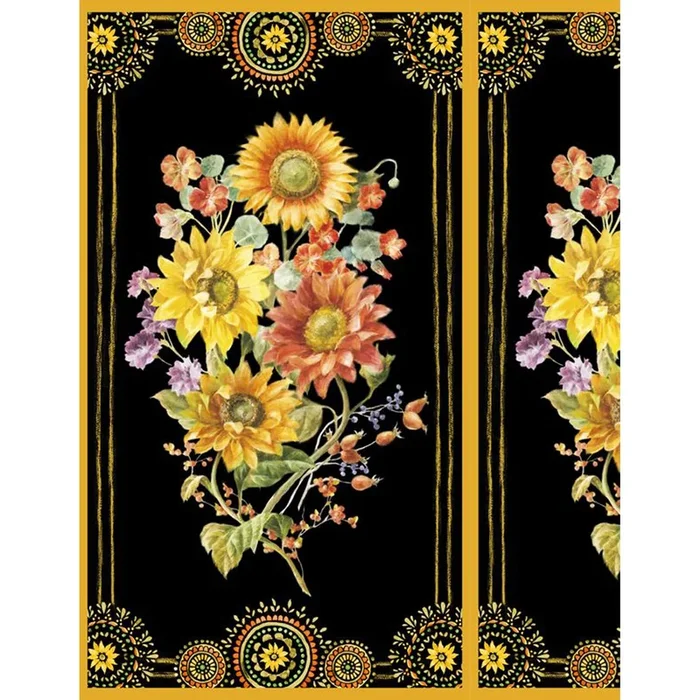 Harvest Gold Collection Cotton Fabric Panel 1077-89262-958