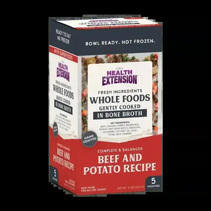 Health Extension Gently Cooked Beef & Potato Recipe Pouches For Dogs 9oz