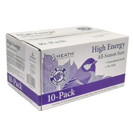 Heath DD4-10: 11.25-ounce Bird’s Blend High Energy Suet Cake – 10-pack Case