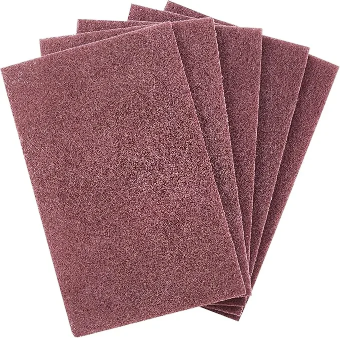 Heavy Duty XL Red Scouring Pads. 6×9 in 5 Pack of Scrubber Tools for Cleaning Stainless Steel Pots, Pans, Grills and Griddles. Extra Large Pad for Outdoor Use on Railings and Tiles.
