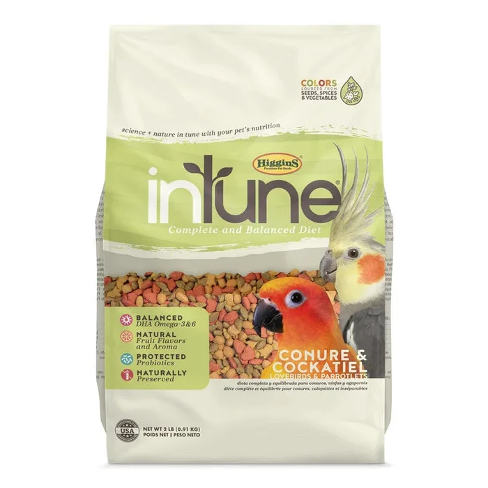 Higgins inTune® Conure & Cockatiel Recipe 2-lb, Bird Food