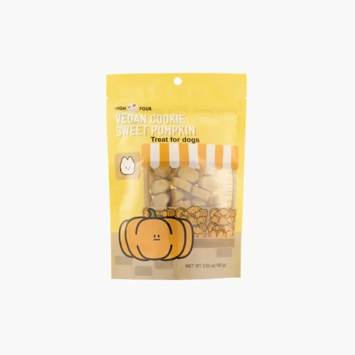 High Four Vegan Cookie for Dogs – Sweet Pumpkin, Dog Treat, 3.53-oz Bag