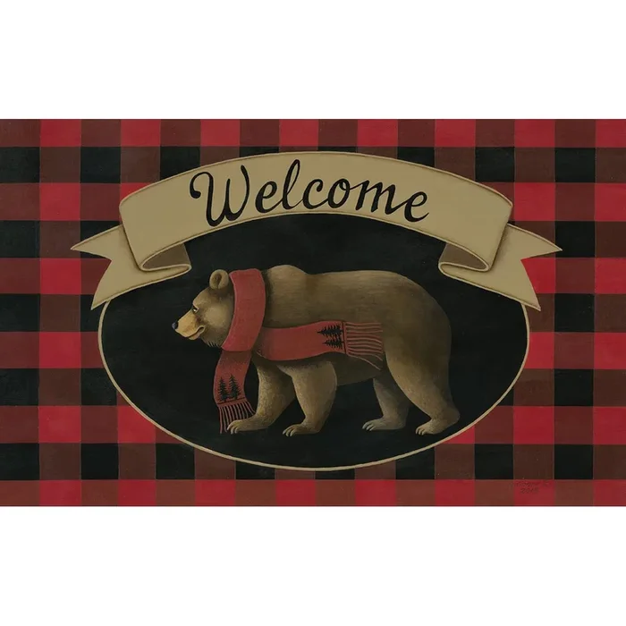 Holiday Welcome Mat with Bear DS500MAT