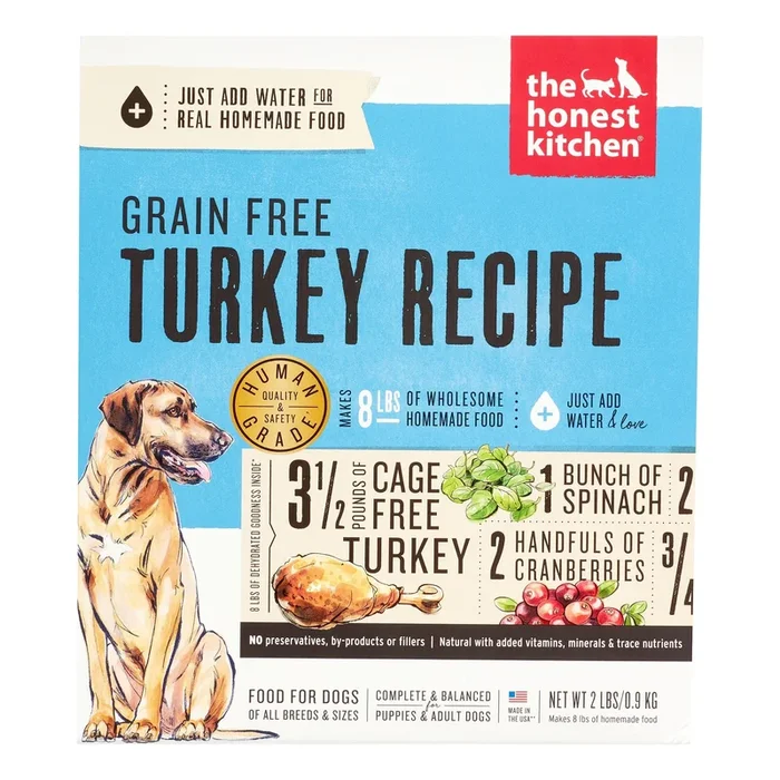 Honest Kitchen Grain-Free Turkey Dehydrated Dog Food – 2 lb Box