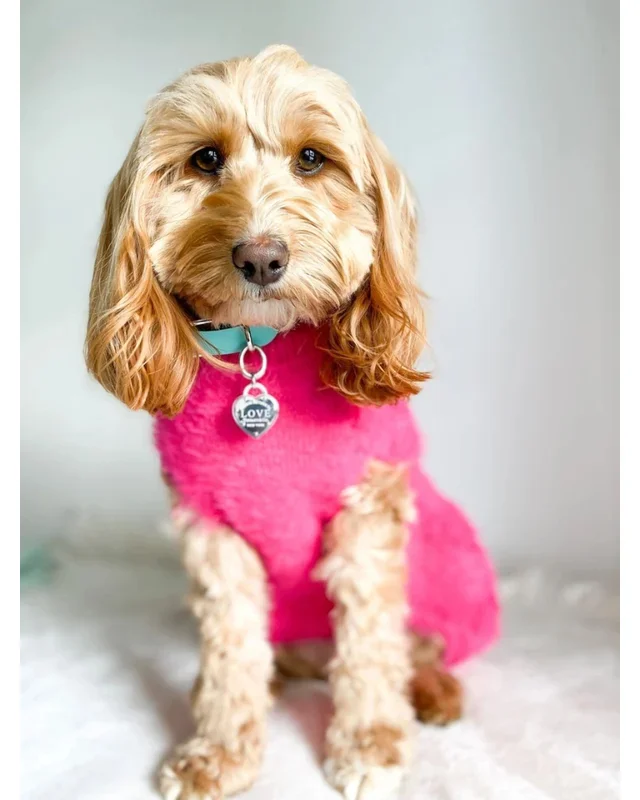 Hot Pink Fluffy Dog Sweater (FINAL SALE)