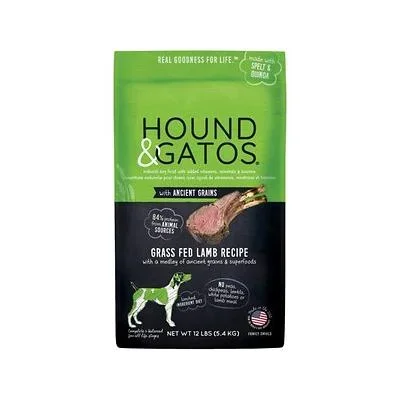 Hound and Gatos Ancient Grain Lamb Dry Dog Food – 12 lbs