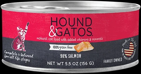 Hound and Gatos Grain-Free Salmon Pate Canned Cat Food – 5.5 Oz – Case of 24