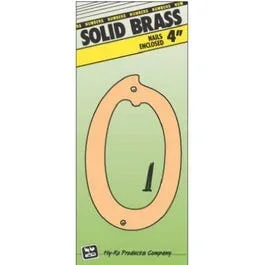 House Address Number “0”, Brass, 4-In.