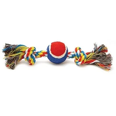 Hueso de cuerda multicolor con bola, 12″